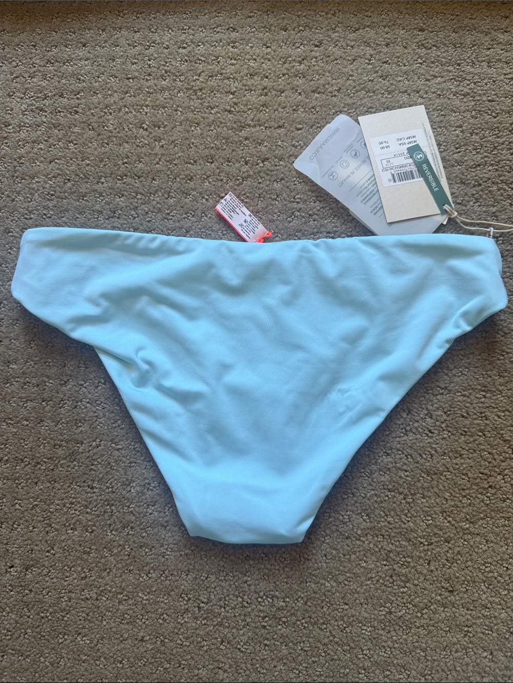 Maaji Light Blue Reversible Floral Bikini Bottom NWT - Picture 3 of 6